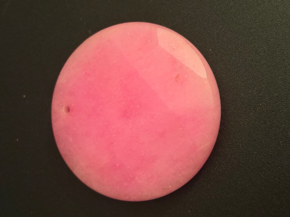 Vintage Genuine Pink Dyed Quartz Faceted Pendant